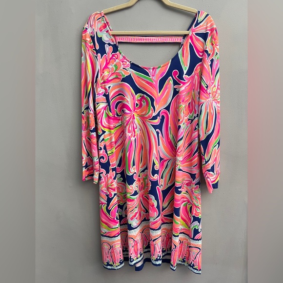 Lilly Pulitzer Dresses & Skirts - Lilly Pulitzer Emma Knit Jersey Banana Flambé Dress, Size Large